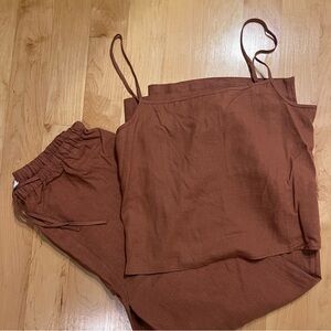 WeWoreWhat Linen Set in Bran